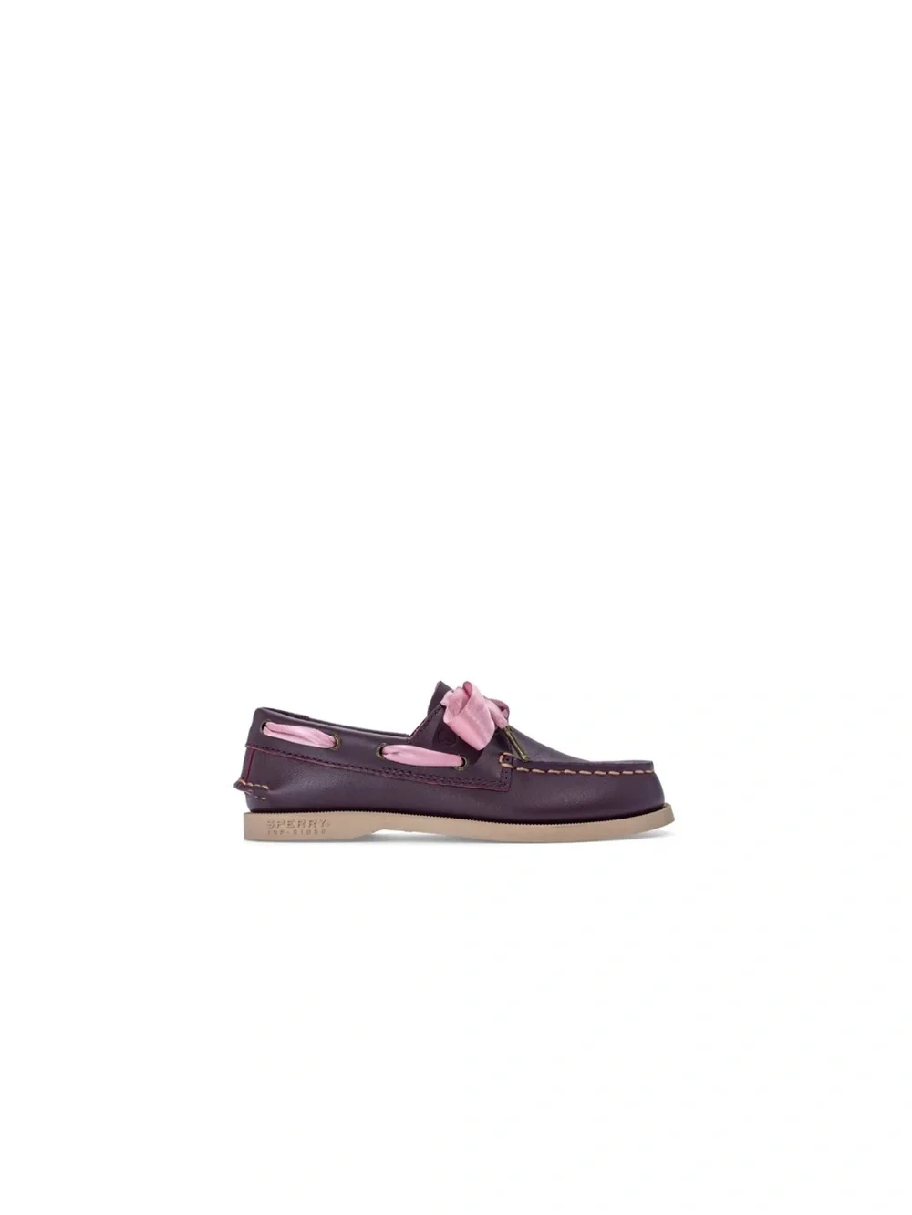 Sperry Purple Kids Moccasin with Pink Bow